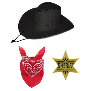 ZESTAW KOWBOJ CZARNY 3el