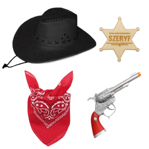 ZESTAW KOWBOJ CZARNY 4el