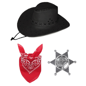 ZESTAW KOWBOJ CZARNY 3el