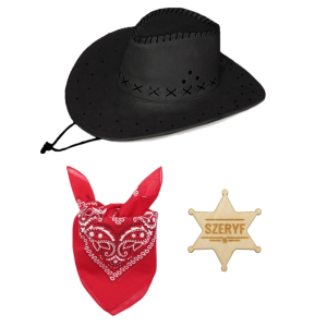 ZESTAW KOWBOJ CZARNY 3el