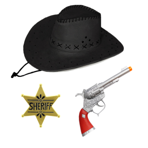 ZESTAW KOWBOJ CZARNY 3el