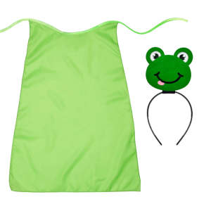 ZESTAW ŻABKA ZIELONY PELERYNA 55cm 3el