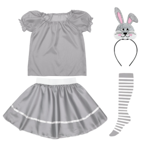 ZESTAW ZAJĄCZEK SZARY 116-128 5el