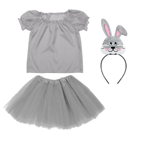 ZESTAW ZAJĄCZEK SZARY 116-128 4el