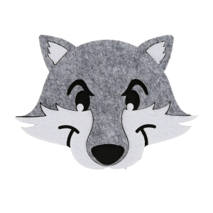 PRZYPINKA WILK FILCOWA SZARA 15x13cm