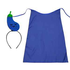 ZESTAW BAKŁAŻAN NIEBIESKI PELERYNA 90cm 3el