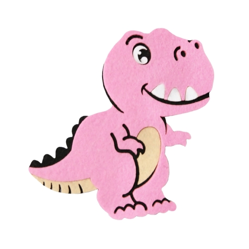 PRZYPINKA DINOZAUR FILCOWA RÓŻOWA 15x14cm