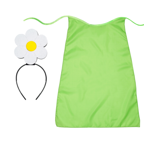 ZESTAW KWIATEK ZIELONY PELERYNA 90cm 3el