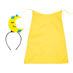 ZESTAW KSIĘŻYC ŻÓŁTY PELERYNA 90cm 3el