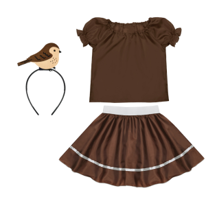 ZESTAW WRÓBELEK BRĄZOWY 116-128 4el