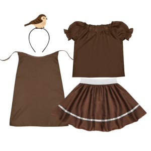 ZESTAW WRÓBELEK BRĄZOWY 116-128 5el