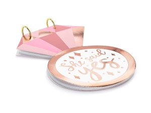 KSIĘGA GOŚCI PIERŚCIONEK SHE SAID YES RÓŻOWA 27cm