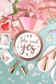 KSIĘGA GOŚCI PIERŚCIONEK SHE SAID YES RÓŻOWA 27cm