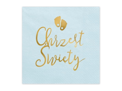 SERWETKI CHRZEST ŚWIĘTY JASNONIEBIESKIE 12szt