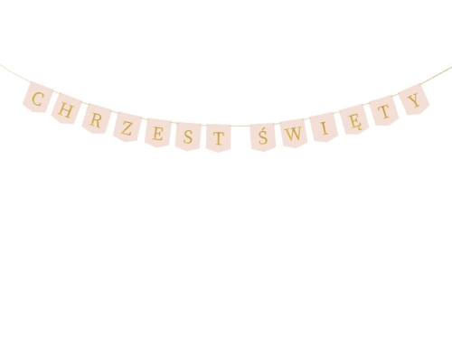 BANER CHRZEST ŚWIĘTY JASNORÓŻOWY 2m