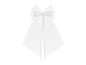 KOKARDKI TIULOWE BIAŁE 18cm 2szt