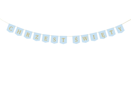 BANER CHRZEST ŚWIĘTY JASNY NIEBIESKI 2m