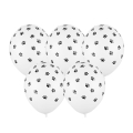 BALONY BIAŁE KOCIE ŁAPKI 30cm 5szt