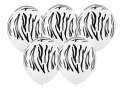 BALONY BIAŁE ZEBRA 30cm 5szt