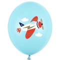 BALONY BŁĘKITNE SAMOLOT 30cm 10szt