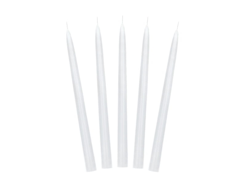 ŚWIECE STOŻKOWE MATOWE BIAŁE 24cm 10szt