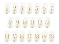 TRANSPARENTNE NUMERY NA STÓŁ ZŁOTE 12cm 20szt