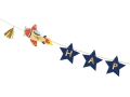 BANER HAPPY BIRTHDAY SAMOLOTY GRANATOWY 2,5m