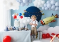 BANER HAPPY BIRTHDAY SAMOLOTY GRANATOWY 2,5m
