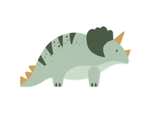 SERWETKI DINOZAUR TRICERATOPS ZIELONE 12szt