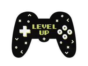 SERWETKI GAMEPAD LEVEL UP CZARNE 12szt