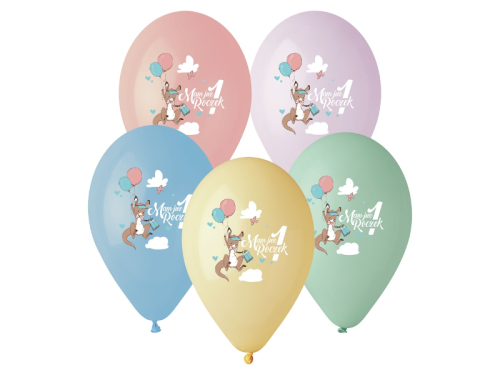 BALONY KANGUREK MAM JUŻ ROCZEK MIX 33cm 5szt