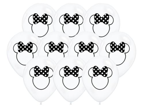 BALONY BIAŁE MYSZKA MINNIE 30cm 10szt