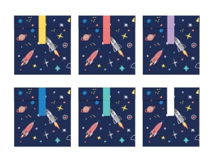 TOREBKI NA SŁODYCZE KOSMOS 6szt