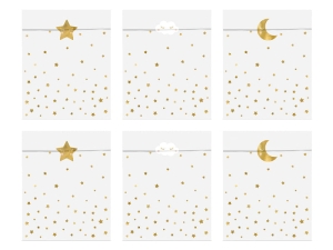 TOREBKI NA SŁODYCZE GWIAZDKI BIAŁE 6szt