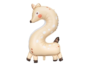 BALON CYFRA 2 SARENKA BEŻOWY 40'' 102cm