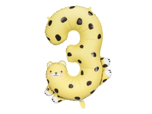 BALON CYFRA 3 GEPARD ŻÓŁTY 39'' 98cm