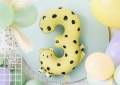 BALON FOLIOWY CYFRA 3 GEPARD ŻÓŁTY 39'' 98cm