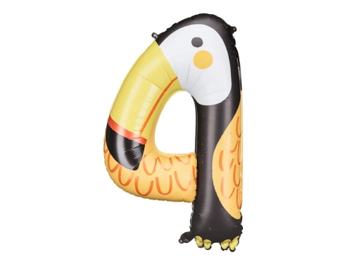 BALON FOLIOWY CYFRA 4 TUKAN 36'' 91cm