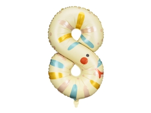 BALON FOLIOWY CYFRA 8 WĄŻ BEŻOWY 35'' 88cm