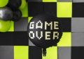 BALON GAME OVER CZARNY 18'' 45cm
