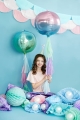 BALON KULA OMBRE NIEBIESKO-ZIELONA 14'' 35cm