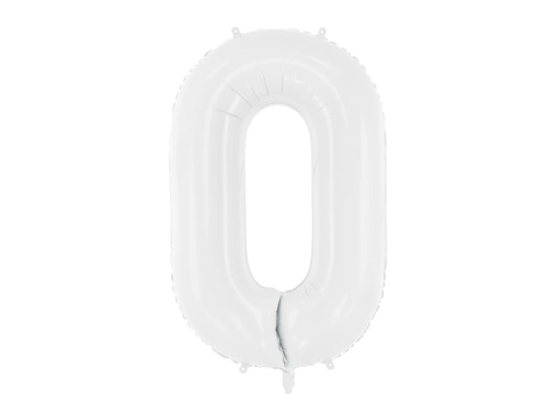 BALON CYFRA 0 BIAŁA 34'' 86cm