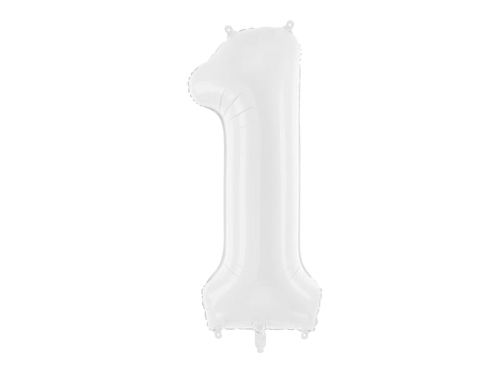 BALON CYFRA 1 BIAŁA 34'' 86cm