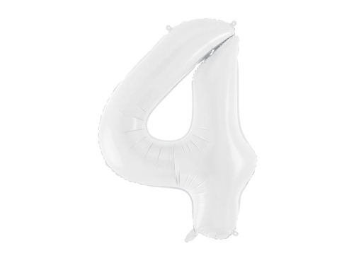 BALON CYFRA 4 BIAŁA 34'' 86cm