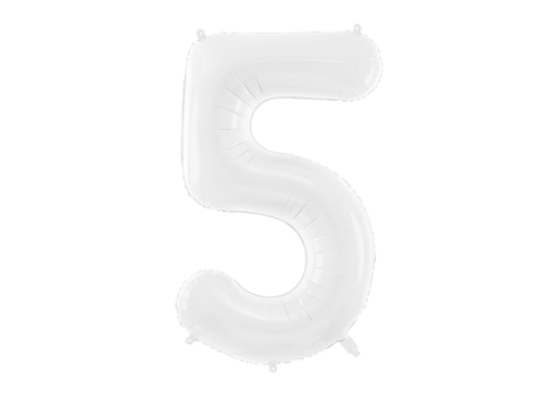 BALON CYFRA 5 BIAŁA 34'' 86cm