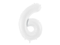 BALON CYFRA 6 BIAŁA 34'' 86cm