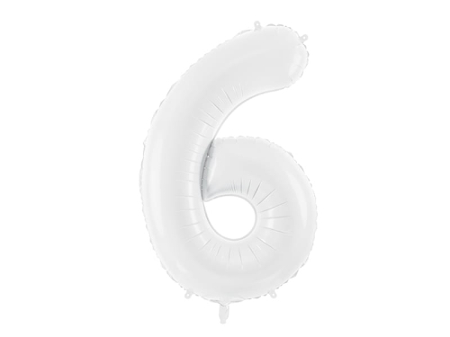 BALON CYFRA 6 BIAŁA 34'' 86cm