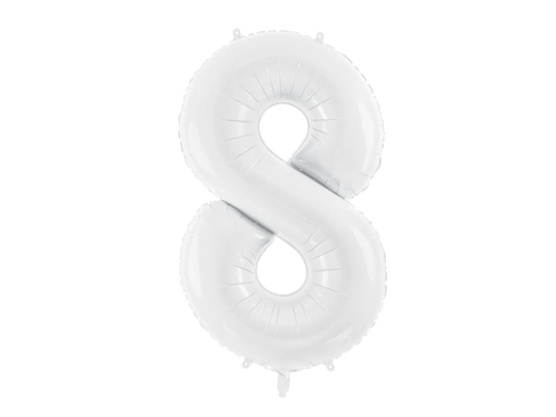 BALON CYFRA 8 BIAŁA 34'' 86cm