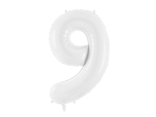 BALON CYFRA 9 BIAŁA 34'' 86cm