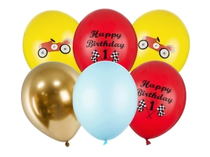BALONY HAPPY BIRTHDAY AUTO MIX 6szt